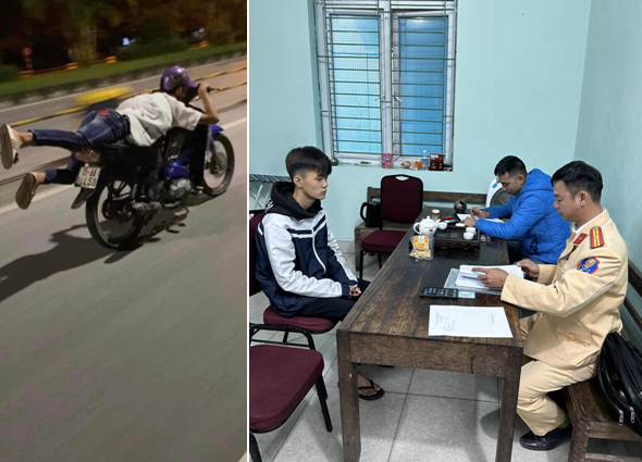 Công an huyện Thủy Nguyên: Xử lý 01 trường hợp nằm trên yên điều khiển xe mô tô